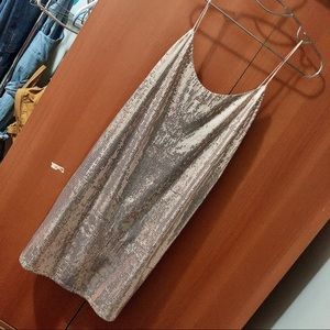 Rose Gold Pink backless dress.